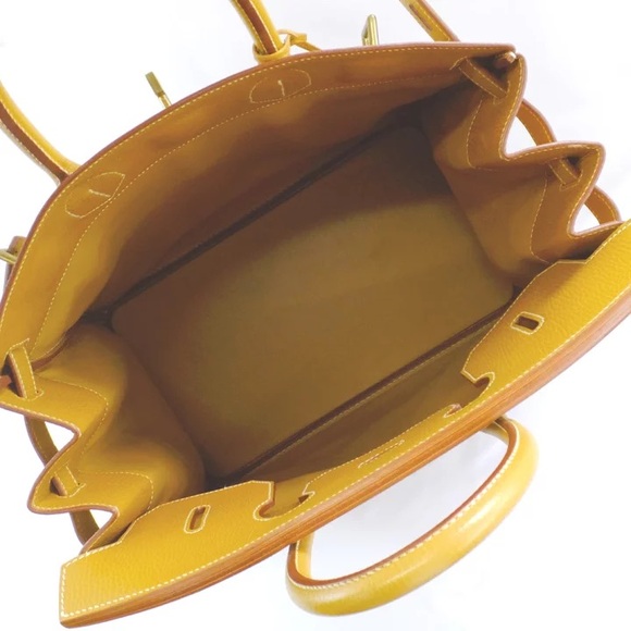 Authentic HERMES HAC Haut a Courroies Birkin natural gold brown travel tote - Picture 8 of 11